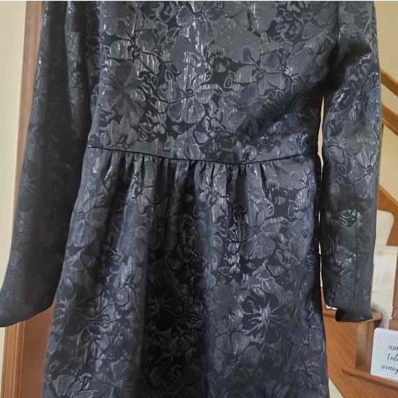 Simply Vera Vera Wang Longseeve Black Floral Metallic Button Jacket Womens Large - Picture 5 of 6